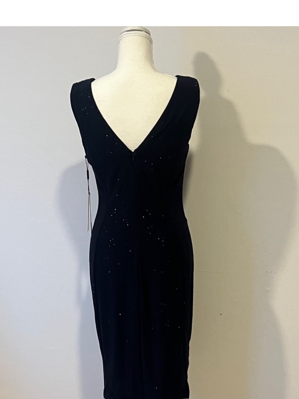 Calvin Klein Navy blue Sleeveless Midi Dress w/Subtle Sparkle, womens size 6 - Picture 4 of 8